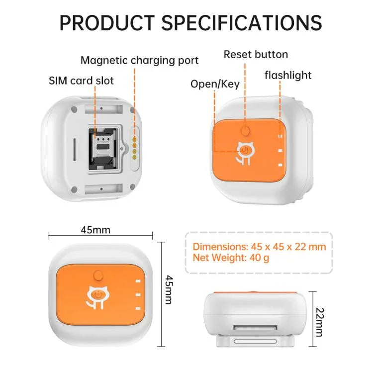 Collier électronique d'alerte SOS avec localisation GPS/Wi-Fi en temps réel pour animaux de compagnie, clôture électronique, signal de détresse et de détresse.