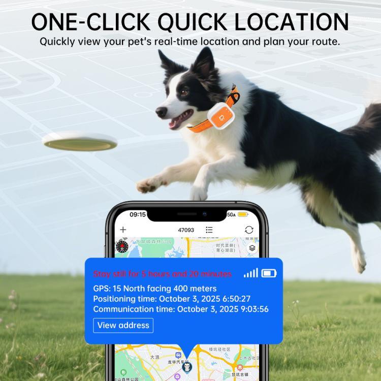 Collier électronique d'alerte SOS avec localisation GPS/Wi-Fi en temps réel pour animaux de compagnie, clôture électronique, signal de détresse et de détresse.