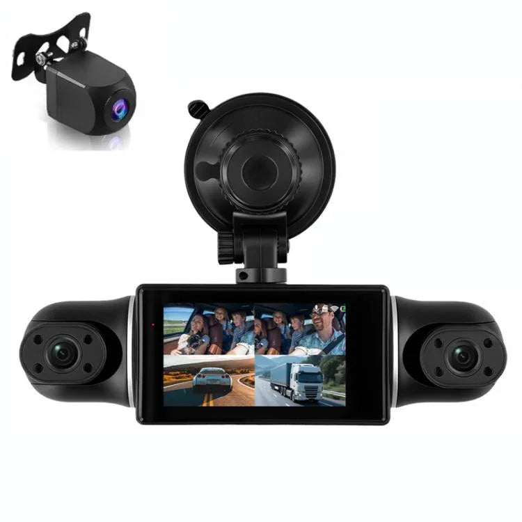 Caméra DVR de voiture 3 pouces 2K avec enregistrement quadruple WIFI, enregistreur de voiture HD avec capteur de gravité 1080P, L5942