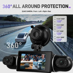 Caméra DVR de voiture 3 pouces 2K avec enregistrement quadruple WIFI, enregistreur de voiture HD avec capteur de gravité 1080P, L5942