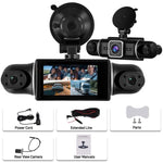 Caméra DVR de voiture 3 pouces 2K avec enregistrement quadruple WIFI, enregistreur de voiture HD avec capteur de gravité 1080P, L5942
