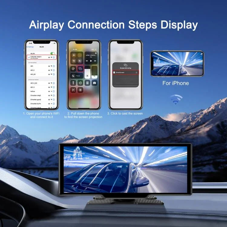 Enregistreur de voiture 4K HD, navigateur de voiture, moniteur central de voiture Carplay, A4473