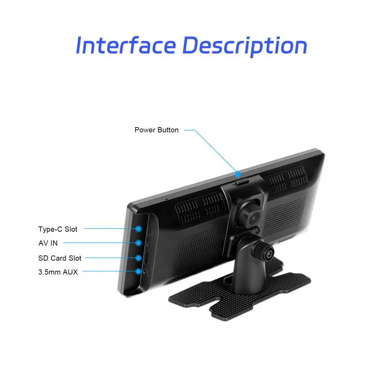 Enregistreur de voiture 4K HD, navigateur de voiture, moniteur central de voiture Carplay, A4473