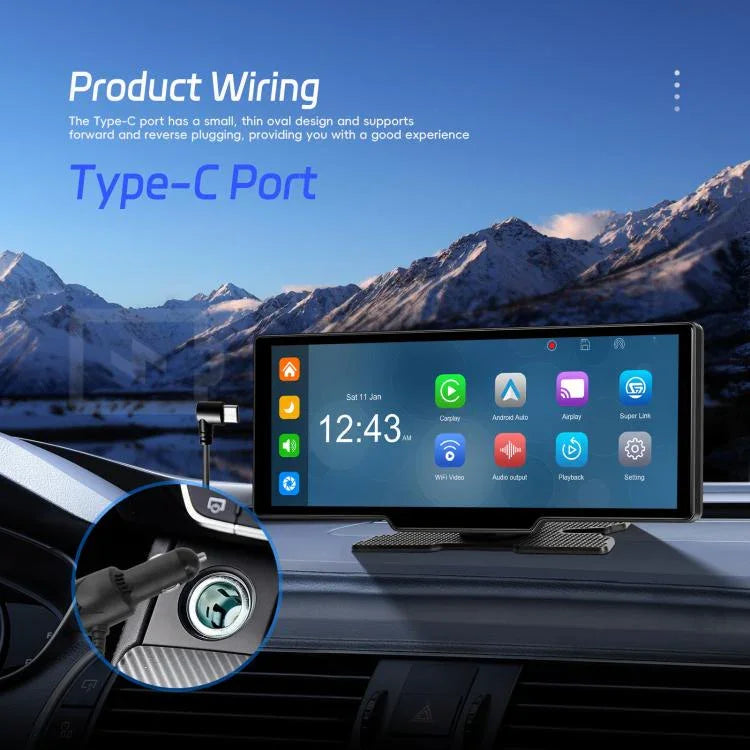Enregistreur de voiture 4K HD, navigateur de voiture, moniteur central de voiture Carplay, A4473