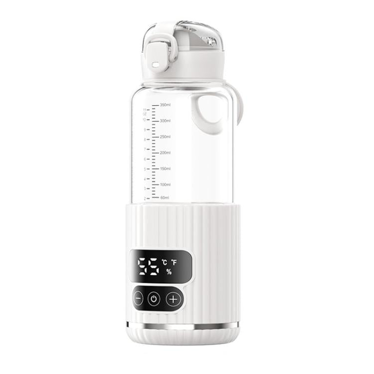 Chauffe-biberon portable 15000mAh, tasse chauffante intelligente sans fil avec température réglable et maintien au chaud constant 48H, étanche IPX6, blanc verre, vert verre, blanc inox, vert inox