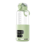 Chauffe-biberon portable 15000mAh, tasse chauffante intelligente sans fil avec température réglable et maintien au chaud constant 48H, étanche IPX6, blanc verre, vert verre, blanc inox, vert inox