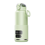 Chauffe-biberon portable 15000mAh, tasse chauffante intelligente sans fil avec température réglable et maintien au chaud constant 48H, étanche IPX6, blanc verre, vert verre, blanc inox, vert inox