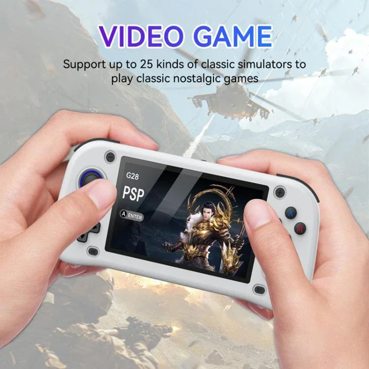Console de jeu portable open-source G28 4,3 pouces HD écran IPS, ARM quad-core Cortex-A7 1,3 GHz, 64GB
