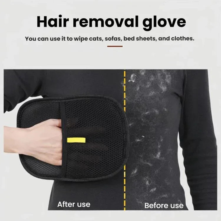 Gants anti-poils d'animaux à électricité statique - Gants de toilettage et de démêlage à double usage pour chats et chiens