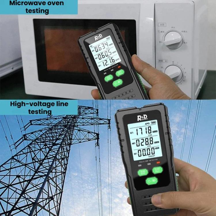 R&D INSTRUMENTS RD630 Détecteur de champ électrique, champ magnétique et RF 3 en 1 Testeur de rayonnement électromagnétique, RD630