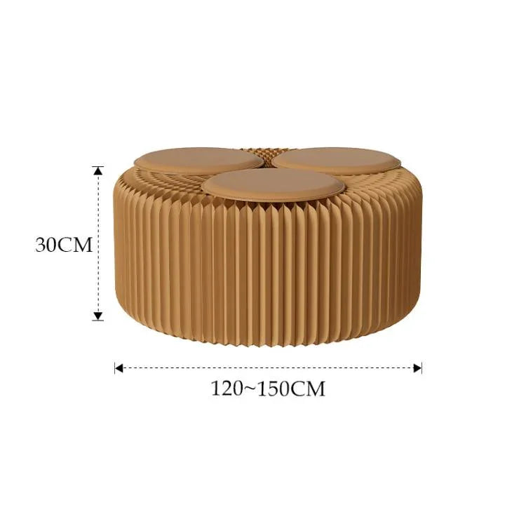 Banc en papier accordéon extensible Fauteuil pliant Tabouret d'entrée, Hauteur 30cm 3 places Marron, Hauteur 30cm 6 places Marron, Hauteur 30cm 9 places Marron, Hauteur 44cm 3 places Marron, Hauteur 44cm 6 places Marron, Hauteur 44cm 9 places Marron