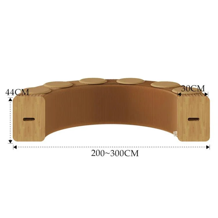 Banc en papier accordéon extensible Fauteuil pliant Tabouret d'entrée, Hauteur 30cm 3 places Marron, Hauteur 30cm 6 places Marron, Hauteur 30cm 9 places Marron, Hauteur 44cm 3 places Marron, Hauteur 44cm 6 places Marron, Hauteur 44cm 9 places Marron
