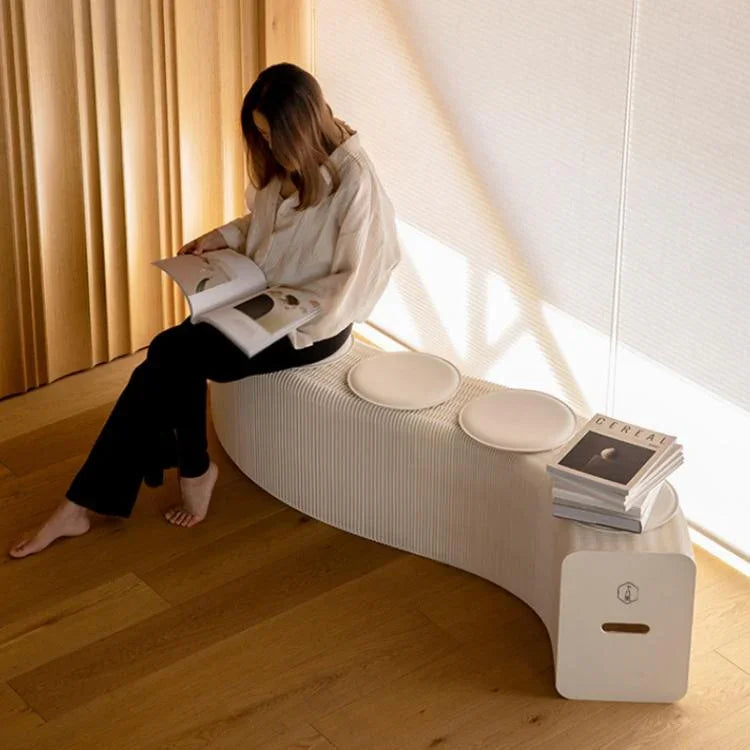 Banc en papier accordéon extensible Fauteuil pliant Tabouret d'entrée, Hauteur 30cm 3 places Marron, Hauteur 30cm 6 places Marron, Hauteur 30cm 9 places Marron, Hauteur 44cm 3 places Marron, Hauteur 44cm 6 places Marron, Hauteur 44cm 9 places Marron
