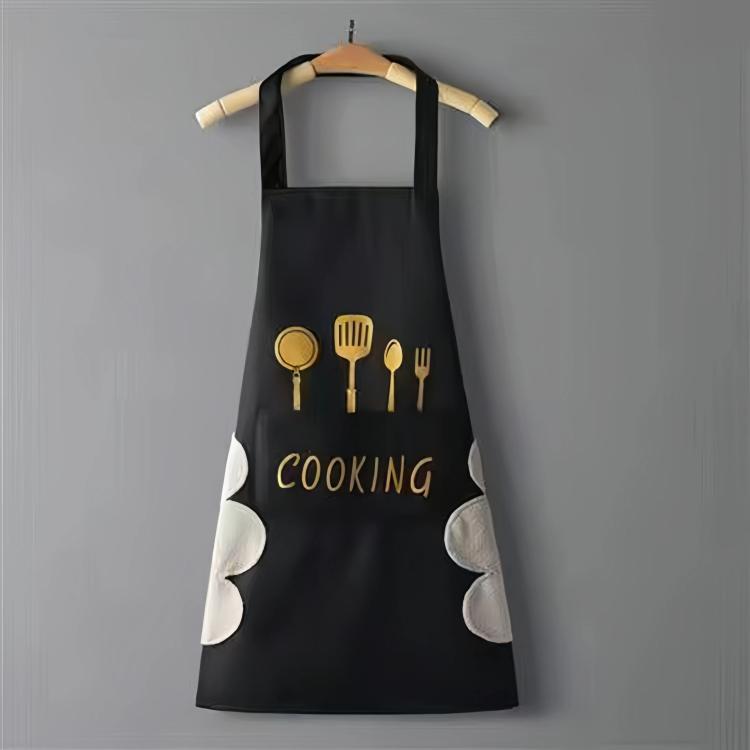 Tablier imperméable et résistant à l'huile avec imprimé fourchette et couteau, unisexe et réglable pour la cuisine