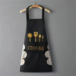 Tablier imperméable et résistant à l'huile avec imprimé fourchette et couteau, unisexe et réglable pour la cuisine