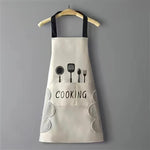 Tablier imperméable et résistant à l'huile avec imprimé fourchette et couteau, unisexe et réglable pour la cuisine