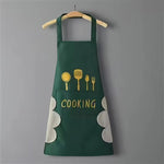 Tablier imperméable et résistant à l'huile avec imprimé fourchette et couteau, unisexe et réglable pour la cuisine