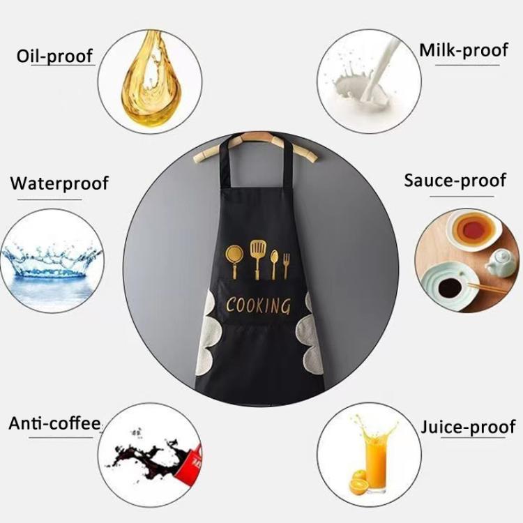 Tablier imperméable et résistant à l'huile avec imprimé fourchette et couteau, unisexe et réglable pour la cuisine