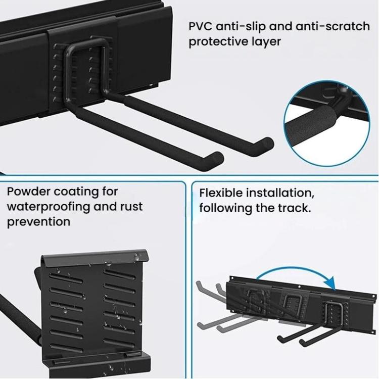 Crochets muraux en métal pour panneau perforé, 9 pièces, support amovible pour outils de jardin