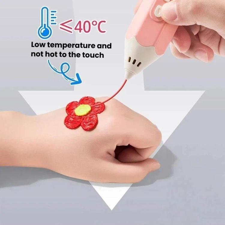 Stylo d'impression 3D rechargeable FUNJOY CH415-14 avec voyant lumineux Stylo 3D stéréo basse température pour enfants, Rose+4 rouleaux, Rose+14 rouleaux, Bleu+4 rouleaux, Bleu+14 rouleaux, Violet+4 rouleaux, Violet+14 rouleaux