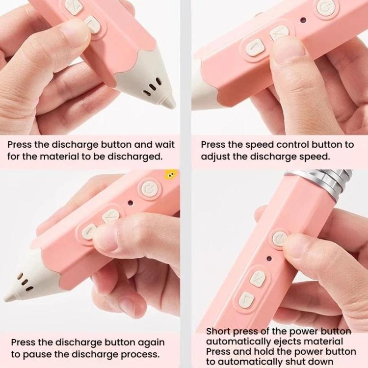 Stylo d'impression 3D rechargeable FUNJOY CH415-14 avec voyant lumineux Stylo 3D stéréo basse température pour enfants, Rose+4 rouleaux, Rose+14 rouleaux, Bleu+4 rouleaux, Bleu+14 rouleaux, Violet+4 rouleaux, Violet+14 rouleaux
