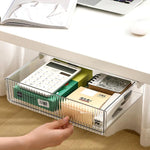 Organisateur de tiroir caché sous le bureau, boîte de rangement invisible pour papeterie et fournitures de bureau, Medium Transparent, Medium Noir Transparent, Large Transparent, Large Noir Transparent, XL Transparent