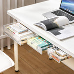 Organisateur de tiroir caché sous le bureau, boîte de rangement invisible pour papeterie et fournitures de bureau, Medium Transparent, Medium Noir Transparent, Large Transparent, Large Noir Transparent, XL Transparent