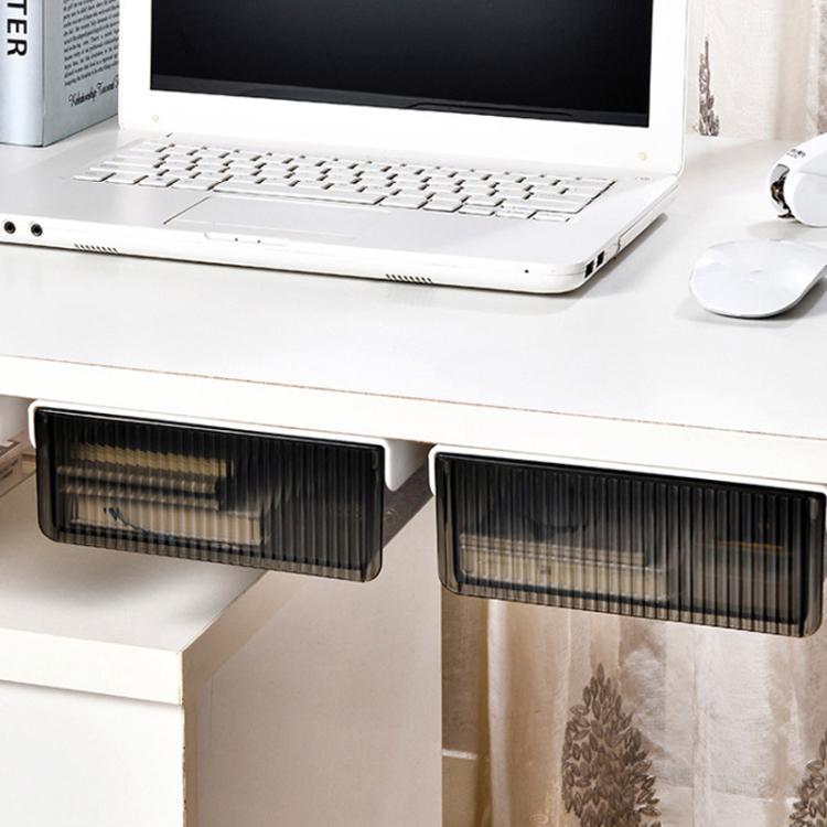 Organisateur de tiroir caché sous le bureau, boîte de rangement invisible pour papeterie et fournitures de bureau, Medium Transparent, Medium Noir Transparent, Large Transparent, Large Noir Transparent, XL Transparent