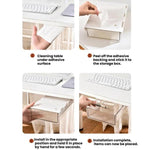 Organisateur de tiroir caché sous le bureau, boîte de rangement invisible pour papeterie et fournitures de bureau, Medium Transparent, Medium Noir Transparent, Large Transparent, Large Noir Transparent, XL Transparent