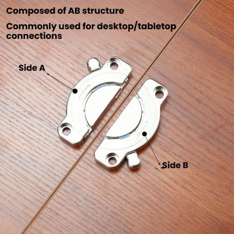 Kit de connecteurs pour plateau de table en alliage de zinc avec vis Plaques de jonction robustes pour meubles en panneaux de bois