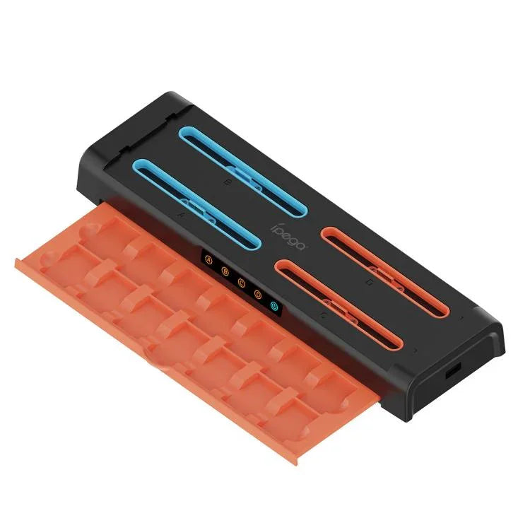 Station de charge ipega 8-en-1 pour Nintendo Switch 2 / Switch Joy-Con avec support pour cartes de jeu