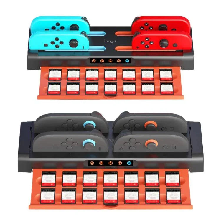 Station de charge ipega 8-en-1 pour Nintendo Switch 2 / Switch Joy-Con avec support pour cartes de jeu