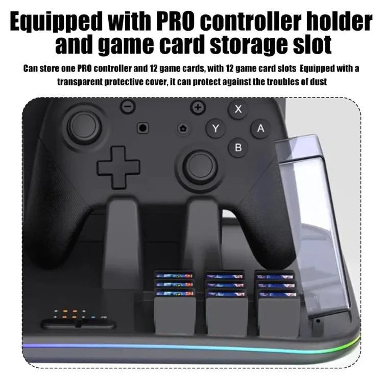 Station de charge multifonction 12-en-1 ipega pour Nintendo Switch 2 / Switch Joy-Con, dock pour manette Pro, ventilateur de refroidissement, organiseur de jeux et casque