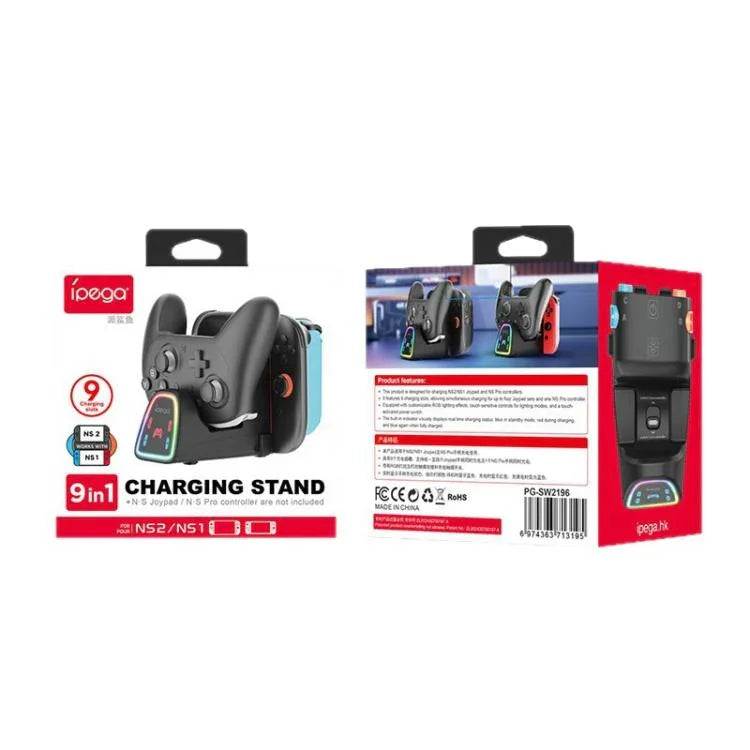 Station de charge 9-en-1 ipega pour Nintendo Switch 2 / Switch Joy-Con & manette Pro, PG-SW2196