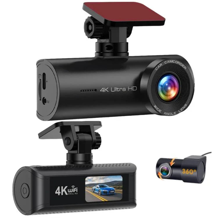 Caméra de tableau de bord de voiture connectée WiFi 4K à double enregistrement pour smartphone, avant+intérieur, avant+intérieur+suivi GPS, avant+arrière, avant+arrière+suivi GPS