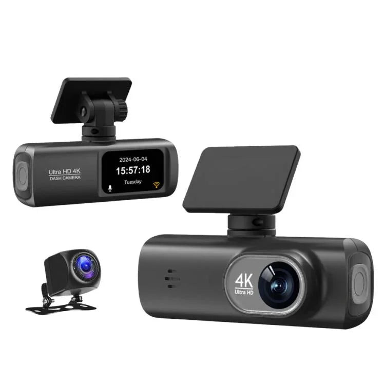 Caméra de tableau de bord de voiture connectée WiFi 4K à double enregistrement pour smartphone, avant+arrière, avant+arrière+suivi GPS, avant+intérieur, avant+intérieur+suivi GPS