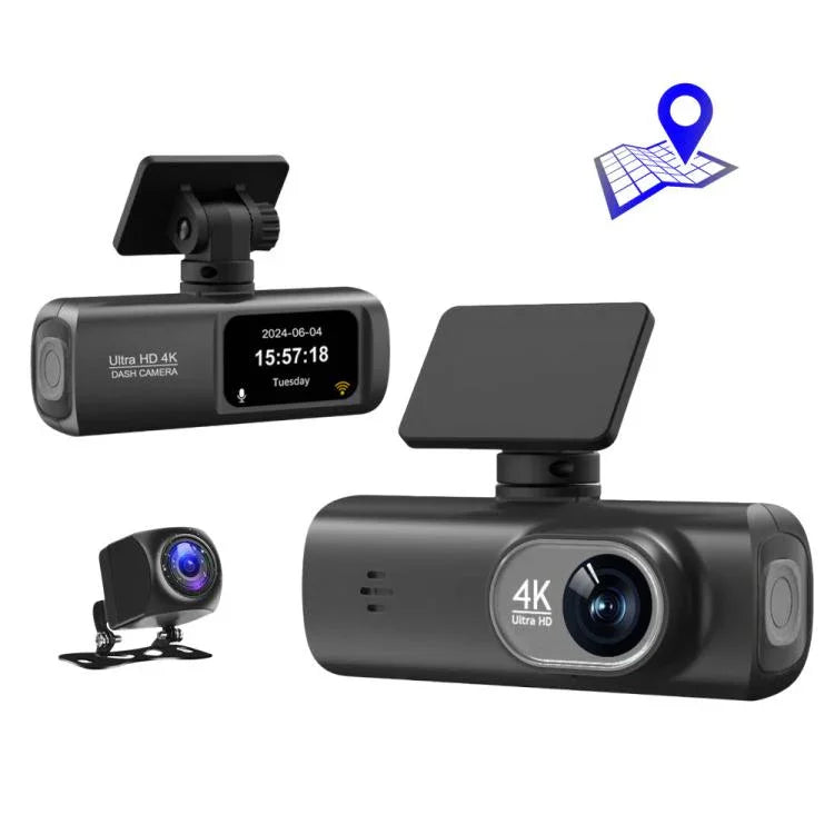 Caméra de tableau de bord de voiture connectée WiFi 4K à double enregistrement pour smartphone, avant+arrière, avant+arrière+suivi GPS, avant+intérieur, avant+intérieur+suivi GPS