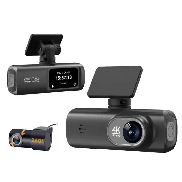 Caméra de tableau de bord de voiture connectée WiFi 4K à double enregistrement pour smartphone, avant+arrière, avant+arrière+suivi GPS, avant+intérieur, avant+intérieur+suivi GPS