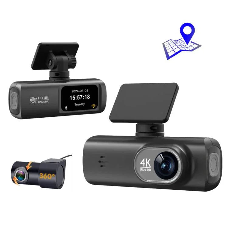 Caméra de tableau de bord de voiture connectée WiFi 4K à double enregistrement pour smartphone, avant+arrière, avant+arrière+suivi GPS, avant+intérieur, avant+intérieur+suivi GPS