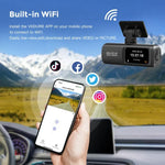 Caméra de tableau de bord de voiture connectée WiFi 4K à double enregistrement pour smartphone, avant+arrière, avant+arrière+suivi GPS, avant+intérieur, avant+intérieur+suivi GPS