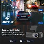 Caméra de tableau de bord de voiture connectée WiFi 4K à double enregistrement pour smartphone, avant+arrière, avant+arrière+suivi GPS, avant+intérieur, avant+intérieur+suivi GPS