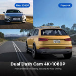 Caméra de tableau de bord de voiture connectée WiFi 4K à double enregistrement pour smartphone, avant+arrière, avant+arrière+suivi GPS, avant+intérieur, avant+intérieur+suivi GPS