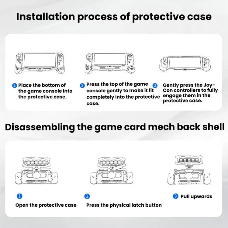 Coque de protection mécanique STARTRC GAMES pour Nintendo Switch 2 avec rangement amovible pour cartes de jeu, coque arrière de protection mécanique