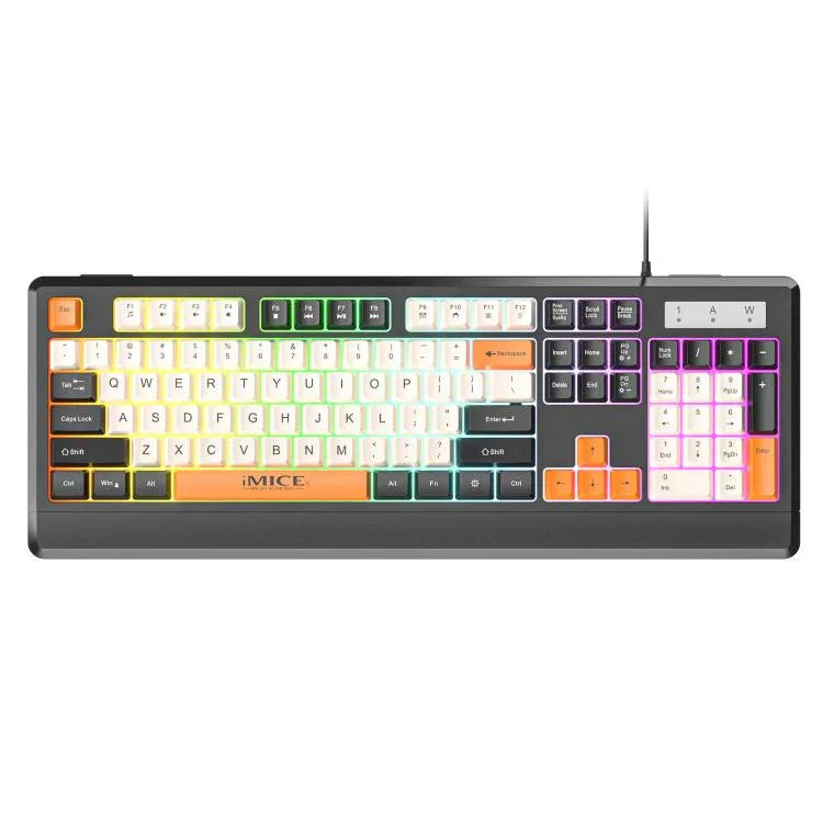 Clavier à touches colorées rétroéclairées USB filaire iMICE AK-100 arc-en-ciel