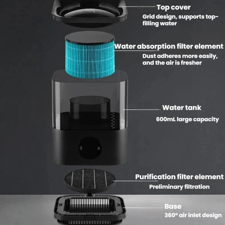 Humidificateur sans brume Détection intelligente Purificateur d'air avec veilleuse