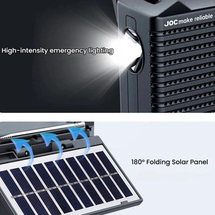 Radio solaire toutes bandes avec lampe de poche Bluetooth portable JOC TG-099BT-S, JOC TG-099BT-S