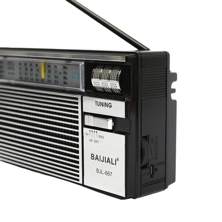 Radio multi-bandes FM AM SW portable BAIJIALI BJL-667 avec bouton indépendant, BAIJIALI BJL-667