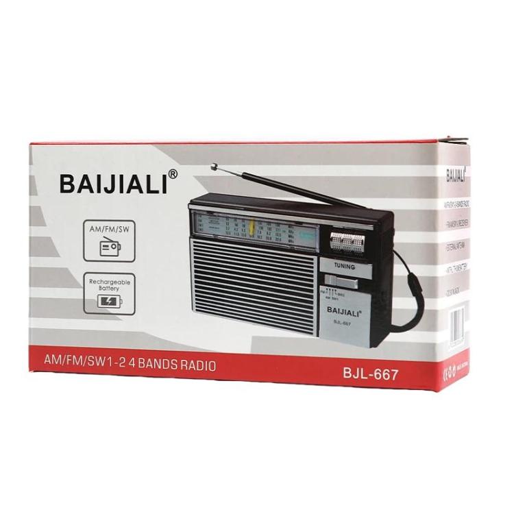 Radio multi-bandes FM AM SW portable BAIJIALI BJL-667 avec bouton indépendant, BAIJIALI BJL-667