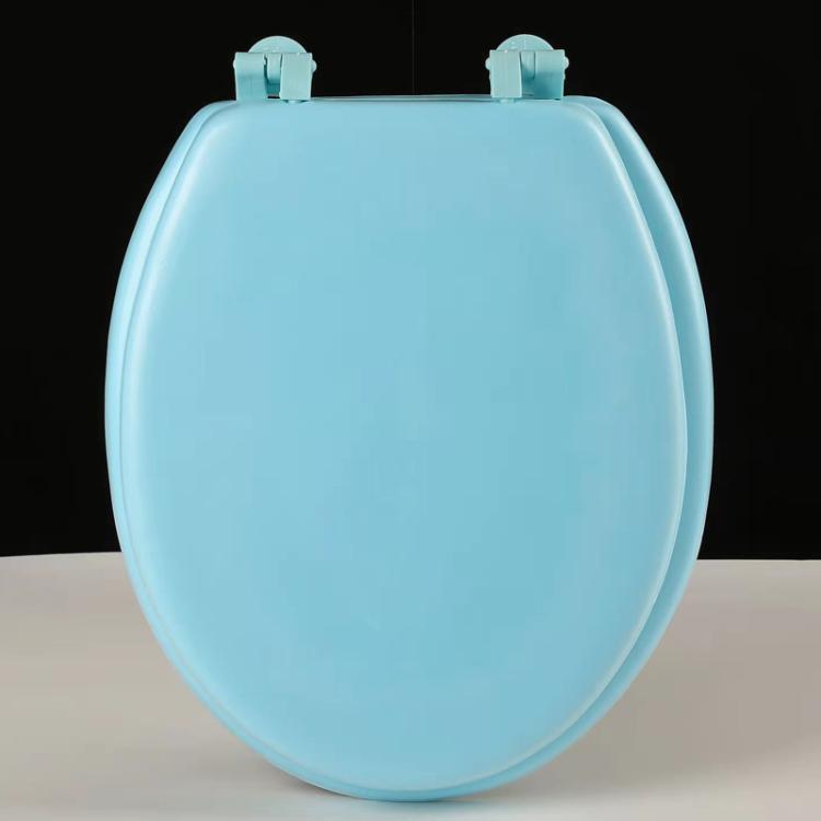Couvercle de toilettes EAV épaissi, Couvercle de toilettes souple en mousse, Blanc forme O, Bleu forme O, Blanc forme V, Bleu forme V