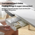 Boîte de rangement cachée sous le bureau sans perçage, boîte organisatrice, petit transparent blanc, petit transparent noir, moyen noir mat, moyen transparent mat, grand transparent noir, grand transparent blanc, grand blanc mat, grand noir mat